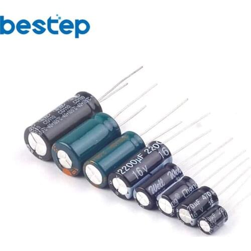 Aluminum electrolytic capacitors Assorted Kit 16V 220UF 470UF 680UF 1000UF 1500UF 2200UF 3300UF 4700UF 8Values*5pcs=40pcs