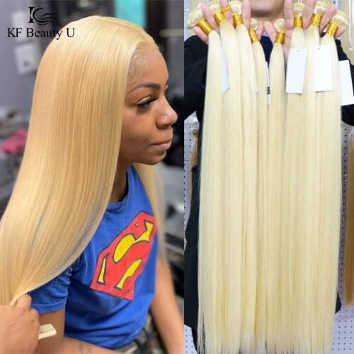 Blonde 613 Color 28 30 Inch Long Brazilian Straight Hair Bundle Human Hair Virgin Hair Weave Bundles for Women