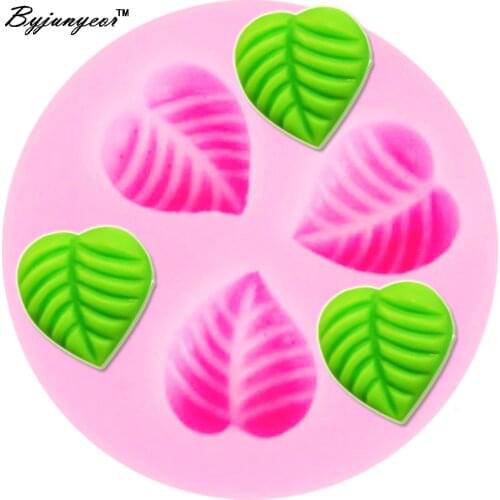 Byjunyeor M052 Epoxy UV Resin Silicone Mini Leaves Mold for Cake Decoration Fondant Mold Silicon mold Cake Fondant Tools