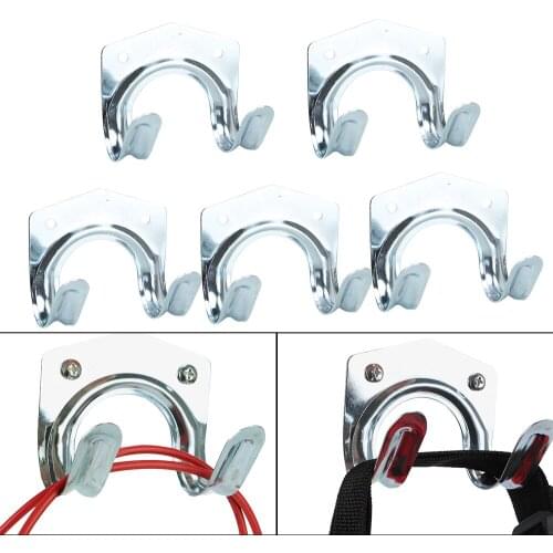 Metal Tool Storage Double Hanger Holder Hanging Hooks Garden Garage Organizer 5Pcs For Garden kitchen bathroom