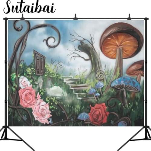 Alice In Wonderland Photography Backdrop Dream World Kids Birthday Party Fairy Castle Photo Background Banner Photo Studio Prop