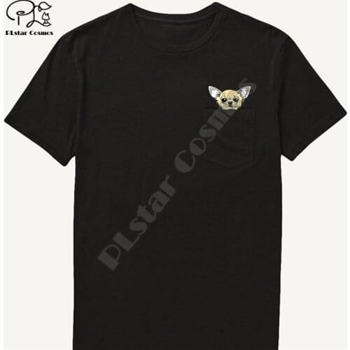 German Shepherd In Pocket T Shirt Dog Lovers Black Cotton Men Made in USA Cartoon t shirt men Unisex New Fashion tshirt style-7
