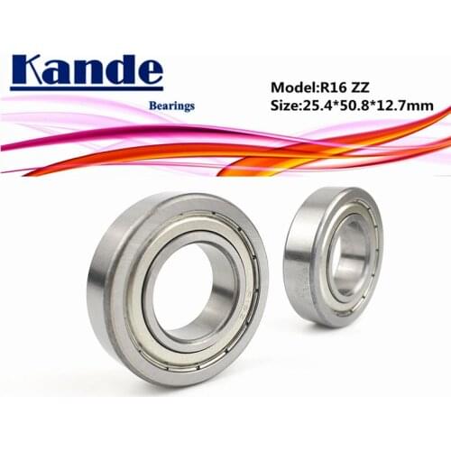 Kande Bearings R16 R16ZZ 2pcs ABEC-1 R16 ZZ Inch Bearing 25.4X50.8X12.7mm inch bearing motor