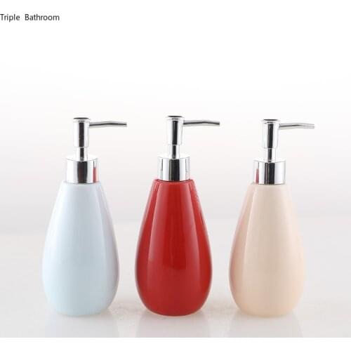 1 pc 360ml Ceramics Lotion Bottle European Style Solid Color Liquid Bottles Wristband Hand Dispenser Bathroom Decorations