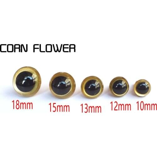 100pcs Gold color safety Doll eyes/toy eyes kits--10/12/13/15/18mm each size 20pcs