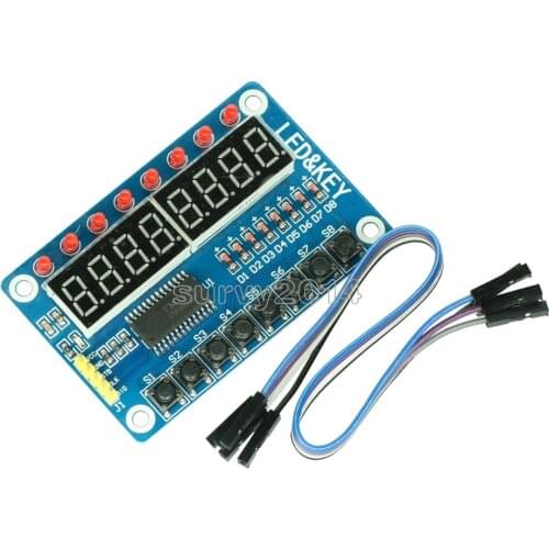 TM1638 key digital LED display module (eight digital tube LED button) with Dupont line