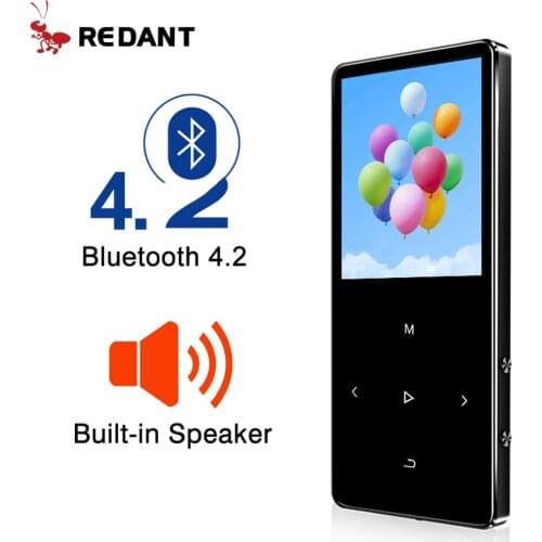 REDANT MP4 Player with Bluetooth Built-in Speaker Touch Key FM Radio Video Play E-book, HIFI Metal MP 4 Music Player 8G 16G 32GB