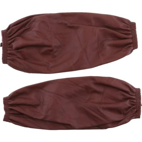 1 Pair Sleeves Leather Waterproof Cooking Oversleeves Unisex Cuffs Oilproof Forearm Arm Sleeves - 6 Color Select