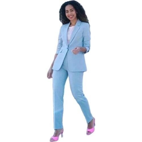 VEIAI Autumn Blazers With 2 pieces Jackets + Pants Waistcoat Women Uniform Styles Business Sets Pants suit