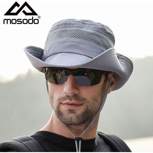 Mosodo Bucket Hat Outdoor Fishing Summer Sport Travel Sun Protection Anti-UV Breathable Quick-dry Men Women Fisherman Cap