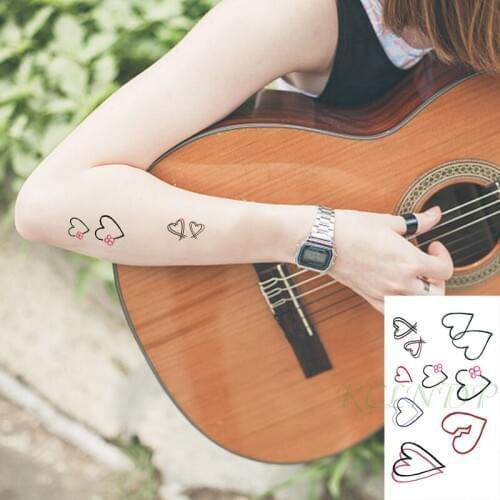 Waterproof Temporary Tattoo Sticker Cartoon Love Heart Pattern Flash Tatoo Fake Tatto Hand Arm Neck Body Art for Woman Men