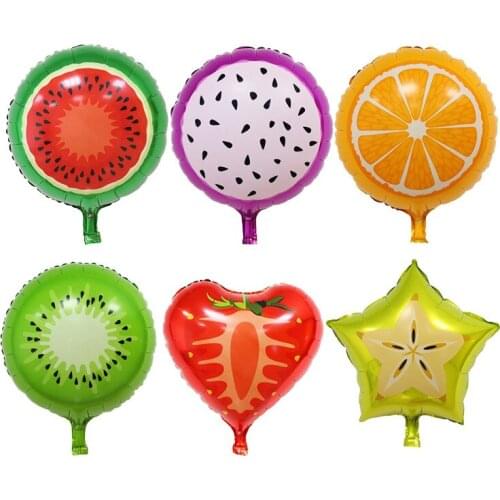 1pcs 18 Inch Summer Fruit Foil Balloon Watermelon Strawberry Orange Theme Party Aluminum Foil Balloon