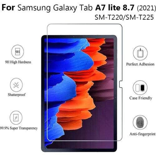 For Samsung Galaxy Tab A7 Lite SM-T225 T220 8.7inch Screen Protective Film Anti-Scratch 9H Hardness Tablet Tempered Glass 2021