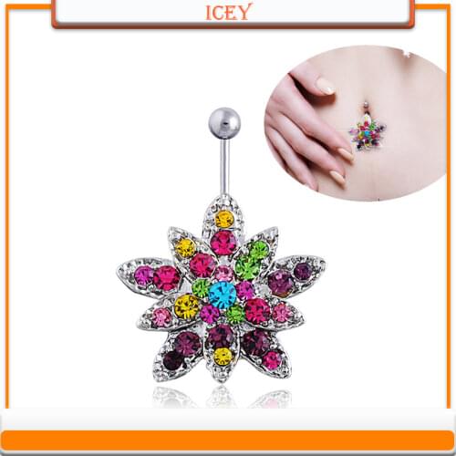 Small wholesale puncture colorful lotus navel Button Navel nail nose nail buried needle q00329