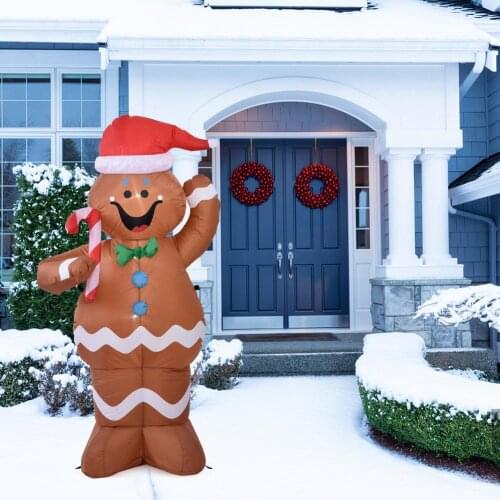 Winter Outdoor Inflatable Decor Christmas Inflatable Costume 1.5m Santa Claus Gingerbread Snow Man LED Blow Up Yard Decorations