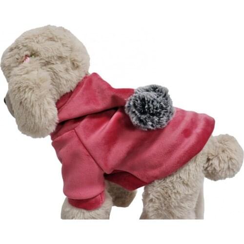 Winter Dog Puppy Clothes Dog Hoodie Winter Dog Clothes Coat Cotton Jacket Solid Color Pet Jacket Hoodie Sweatshirt with Ball