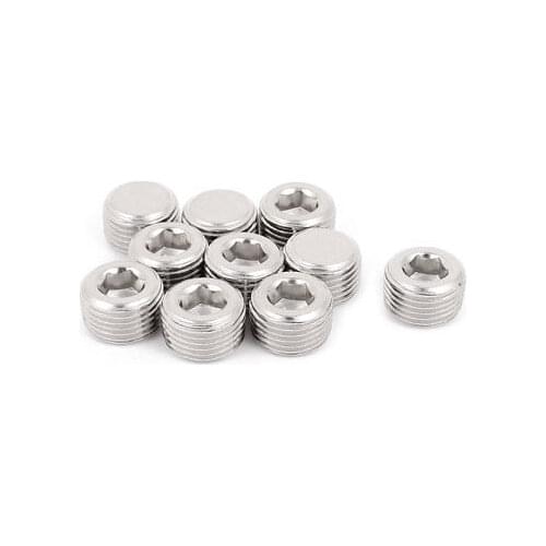 1/2 BSP Thread 13mm Height Hex Socket Head Pipe Connector Fitting 10pcs