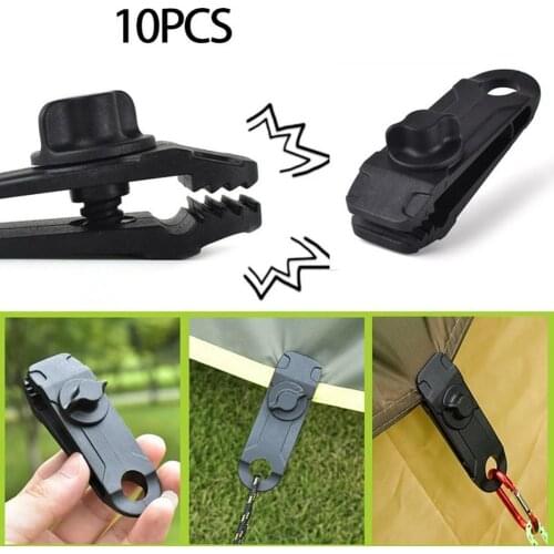 10 pieces a bag , tent additional pull point shark large tent clip, hook, canopy camping outdoor clip T4U3