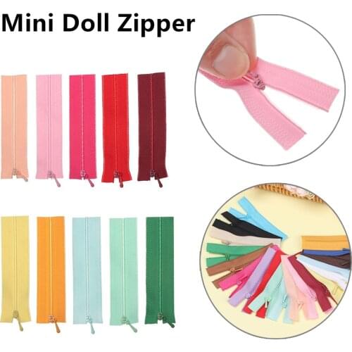 5Pcs/set Mini Doll Zippers Handmade Sewing Dolls Clothes Scrapbooking Garment Applique Zipper DIY Clothing Material Accessories