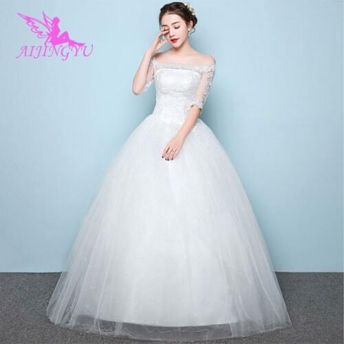 AIJINGYU 2021 elegant Customized new hot selling cheap ball gown lace up back formal bride dresses wedding dress WU207