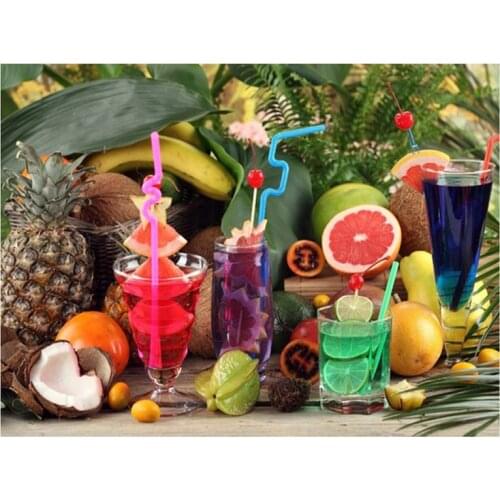 Full Square Round Drill Diy Diamond Embroidery Food Drinks Cocktail fruit 5D Diamond Painting Rhinestones Mosaic StickerZP-2281