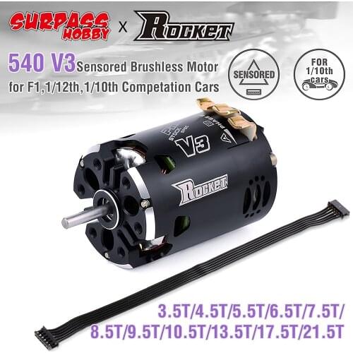 Surpass Hobby Rocket 540 V3 Brushless Motor 5.5T 6.5T 8.5T 10.5T 13.5T 21.5T For Modified Competition 1/10 1/12 F1 RC Drift Car