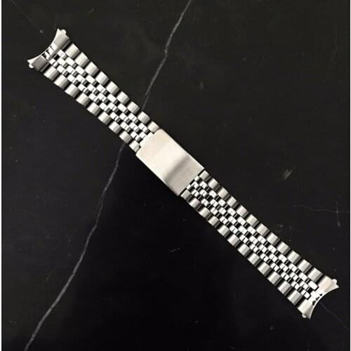 18mm Silver Stainless Steel Jubilee Watch Strap Band Fit For Seiko5 Watch