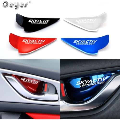 Ceyes 4pcs Car Accessories Door Bowl Handle Cover Fit For Mazda 6 CX-5 CX5 CX3 Skyactiv Technology Logo Car Styling Trim Sticker