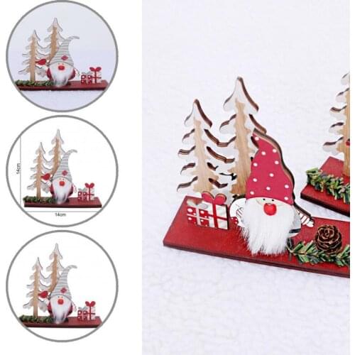 Wood Exquisite Handmade Wooden Santa Claus Ornament Portable Desktop Ornament Eco-friendly for Decoration