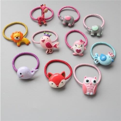 1PCS Cute Cartoon Bird Lion Elephant Princess Headwear Kids Elastic Hair Bands Baby Headdress Children Ropes Girls Accessories