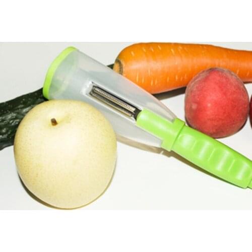 Storage Type Peeling Knife with Barrel Vegetable and Fruit Peeling Belt Storage Box Peeler Kitchen Gadgets Peeler