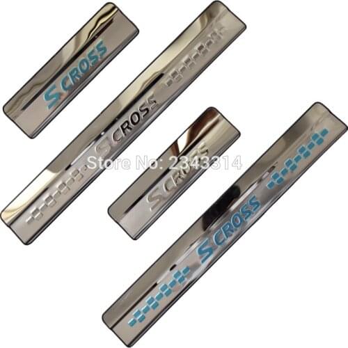 For Suzuki SX4 S-Cross 2014-2020 Accessories Stainless Door Sill Kick Scuff Plate Guard Pedal Protector Trim Cover Car Styling