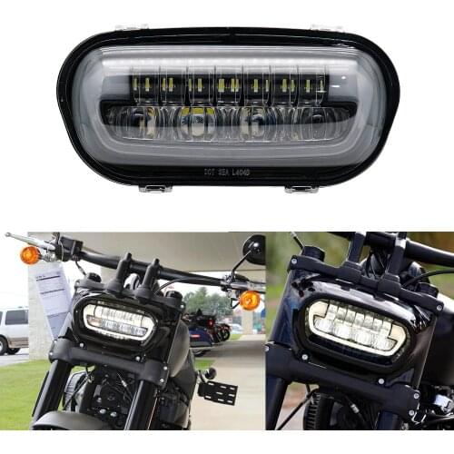 For Fat Bob headlight Motorcycle Led Hi Low Beam White DRL Front Driving Lamp For Fatbob 2018 2019