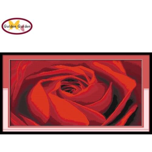 GG The Sonorous Rose Flower Paiting Needlework Embroidery Sets Christmas Gifts Joy Sunday Cross StitchPatterns for Home Decor