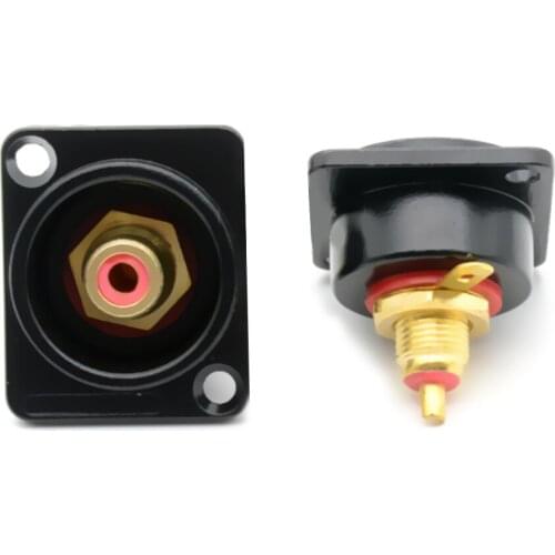 2021 Popular RCA D Type Female Panel Mount Chassis Socket Connector Black Female Socket