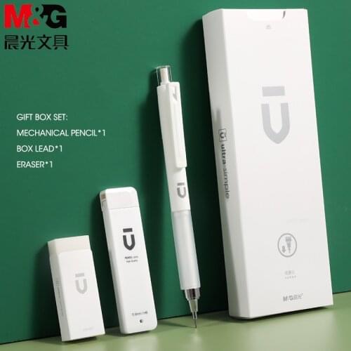 M&G 0.5mm Automatic Pencils HB lead Low Center of Gravity Mechanical Pencil Set With Less Crumb Eraser School Supplies