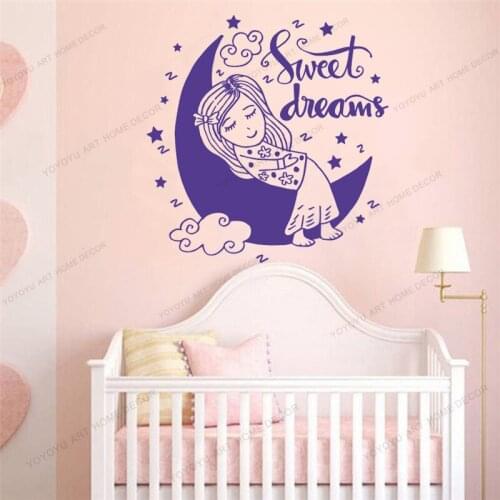 Sweet Dreams Girls Room Sticker For Girls Baby Bedroom Vinyl Wall Sticker DRemovable Wallpaper Wall Decals Scissors Decor CX83