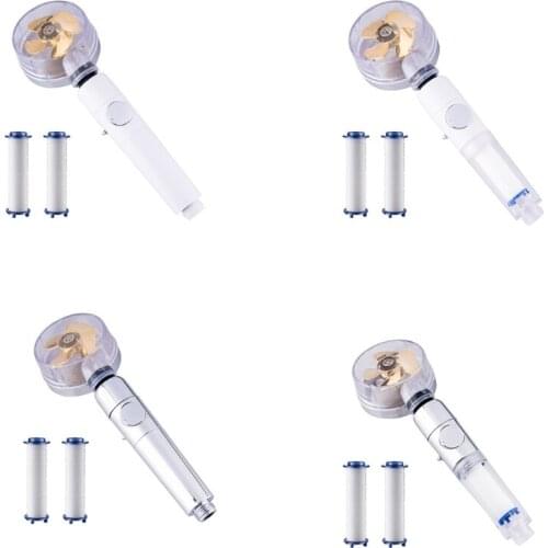 Bathroom High Pressure Handheld Shower Transparent Turbo Shower Head with On/Off Pause Switch Universal Interface