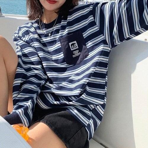 2021 New Punk Style Striped Pocket Sweatshirt Fashion Tops Oversized Hip Hop Streetwear Loose Casual Harajuku Clothes for Teens