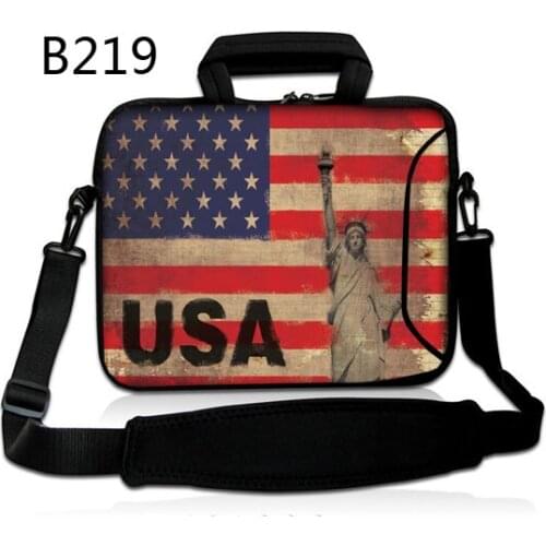 USA Flag Laptop Bag 13.3/14.1/15.6 inch Notebook Messenger Sleeve for Macbook Computer Handbag Shouder Bag Travel Briefcase