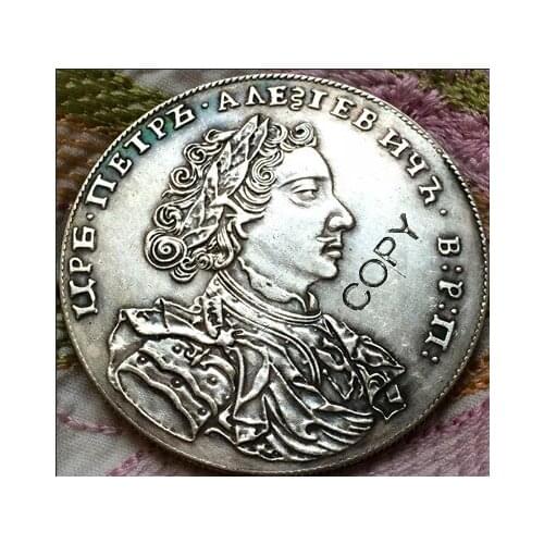 Wholesale 1707 russia 1 Rouble coins copy 100% coper manufacturing silver-plated