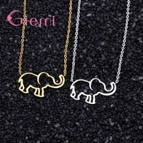 Elephant Pendant Necklace Trendy Concise Style 925 Sterling Silver Exquisite High Quality Best Gift For Engagement