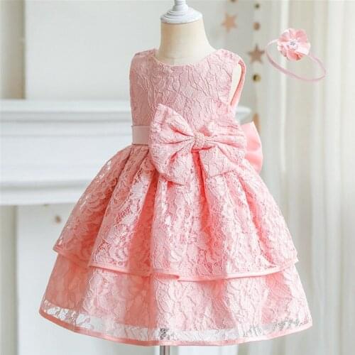 Dress For Baby Girls Princess Birthday Tutu Party Elegant Lace Flower Baptism Christening Gown Newborn Infant Christmas Costume