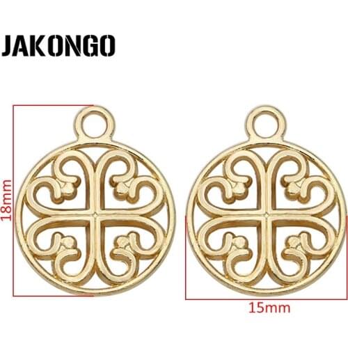 40PCS Antique Gold Color Flower Charms Pendants for Jewelry Making Earrings DIY Handmade 15mm