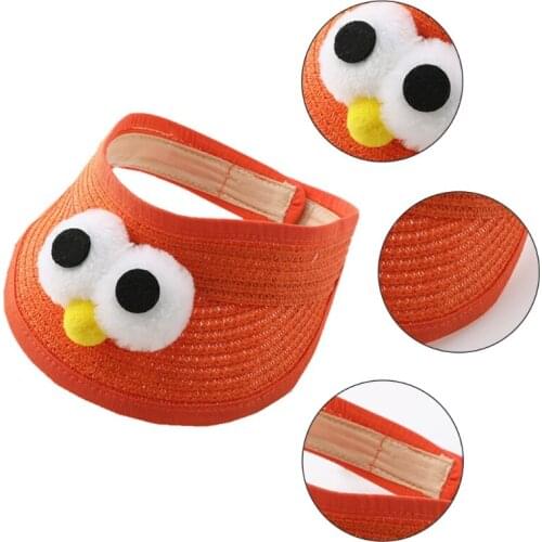 Q1QA Children Ladies Summer Textile-Straw Blend Empty Beach Hat Colored Large Wide-Brim Anti-UV Breathable Sun Hat