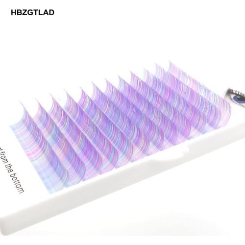 2021 New C/D curl 0.07/0.1mm 8/15mm false lashes Rainbow color eyelash individual colored lashes Faux volume eyelash extensions