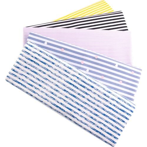 White and Black Stripes Style Fat Quarter 100% Cotton Fabric Home Textile Tissu Art Work Children Cloth Quilting Bedding Sewing