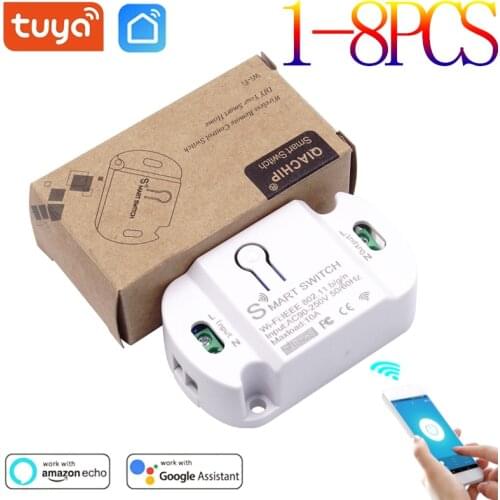 Tuya 10A Wifi Smart Switch Wireless Remote Switch Timer App Control Smart Home Smart Life For Alexa Google Home Dropshipping