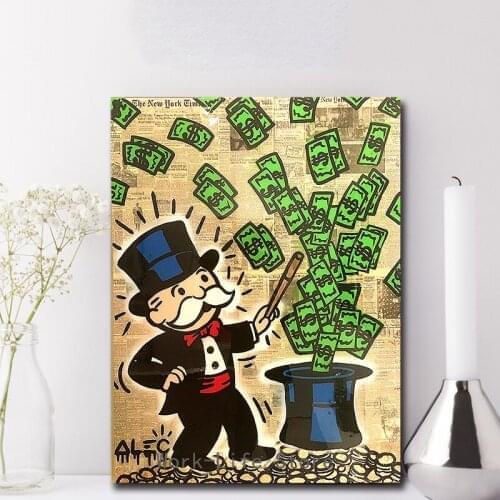 Magic Hat Street Graffiti Alec Monopolyingly Canvas Painting Oil Print Poster Wall Art HD Picture for Living Room Home Decor
