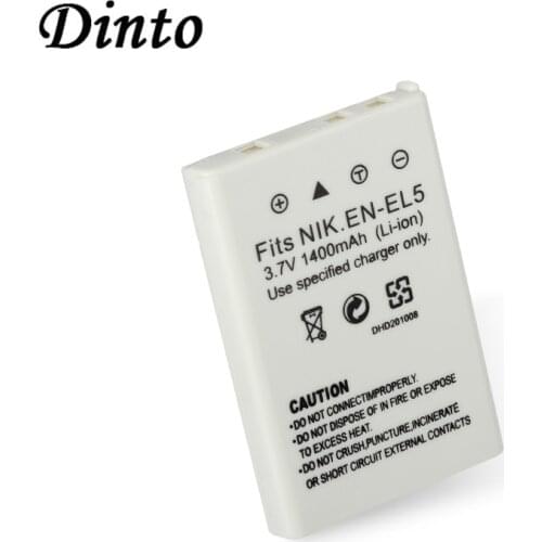 Dinto 1pc EN-EL5 ENEL5 1400mAh Replacement Camera Battery Pack for Nikon Coolpix P3 P4 P80 P90 P5100 3700 4200 5200 EN EL5